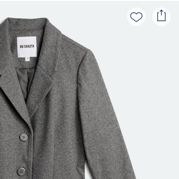 NWOT Women’s‎ BB Dakota Brinleigh Heathered Structured Gray Coat - Picture 6 of 6